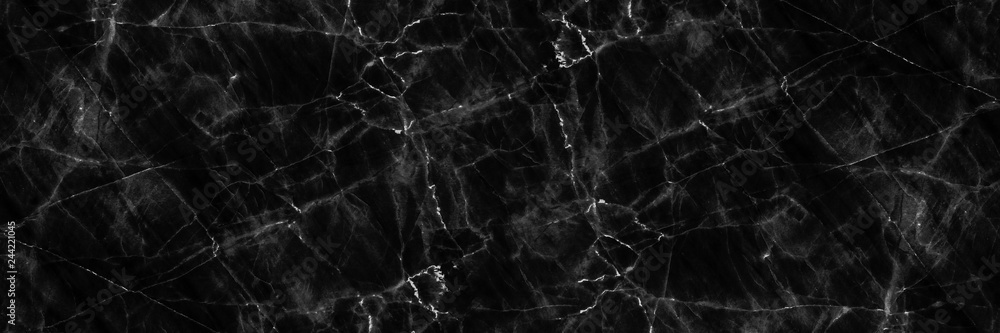Poster horizontal elegant black natural marble for pattern and background