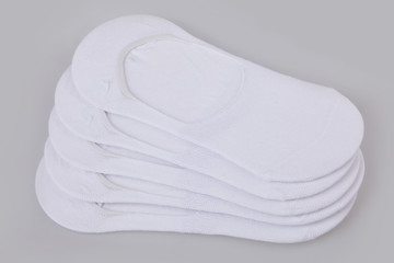 Short white socks isolated on white background