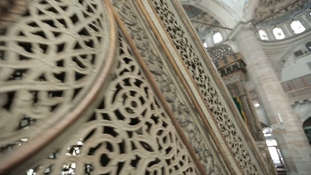 Istanbul Ottoman Hekimoglu Ali Pasa Mosque Interior Minber Detail