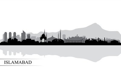Fototapeta premium Islamabad city skyline silhouette background