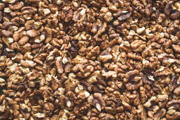 Background peeled walnuts. 