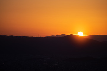 《京都》東山から眺める夕日