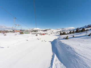 Kalavrita ski center in a sunny day