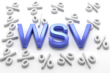 WSV - 3D Text - Winterschlussverkauf und Prozente blau