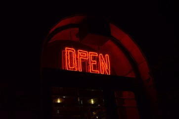 neon sign on black background
