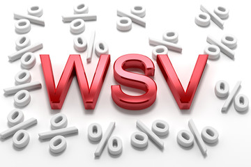 WSV - 3D Text - Winterschlussverkauf und Prozente rot