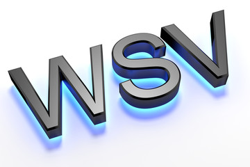 WSV - 3D Text - Winterschlussverkauf blau leuchtend