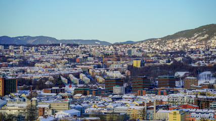 Fototapeta premium Oslo widok z Ekeberg landscape krajobraz Norwegia Norge Norway 