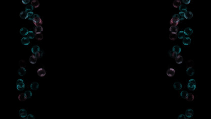 Background with a variety of multi-colored translucent soap bubbles.