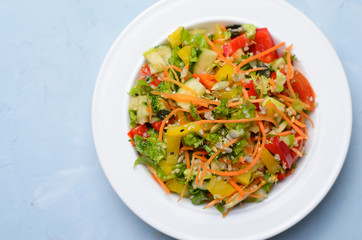 Fresh Vegetable Salad with Quinoa and Pumpkin Seeds, Vegetarian Meal