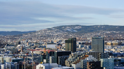 Fototapeta na wymiar Oslo widok z Ekeberg landscape krajobraz Norwegia Norge Norway 