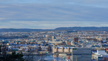 Fototapeta premium Oslo widok z Ekeberg landscape krajobraz Norwegia Norge Norway 