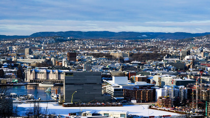 Obraz premium Oslo widok z Ekeberg landscape krajobraz Norwegia Norge Norway 