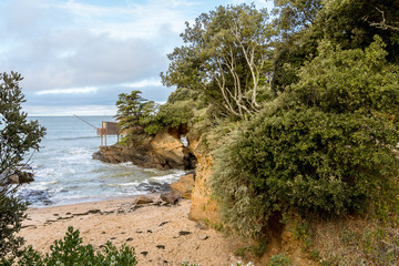 Coast and beach of Pornic in French Brittany