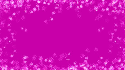 Abstract background with a variety of colorful snowflakes. Big and small.