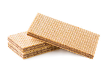 Chocolate wafers isolated on white background