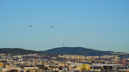 Samoloty nad Oslo Airplane over oslo plans over Oslo Norge Norwegia Norway © Dreamnordno