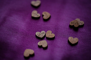 Wedding party wood heart decor