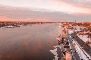 January 25, 2019. Riga, Latvia. The German frigate F 221 