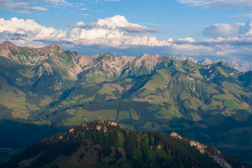 Obraz na płótnie Canvas Beautiful landscape in the Alps. Moleson Guyere, canton Fribourg Switzerland.