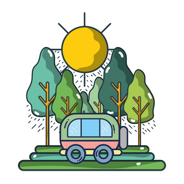 Travel and summer cartoons