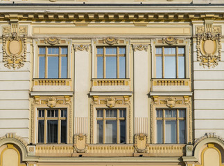 The Baroque style architectural elements of the City Hall of Sibiu, Romania