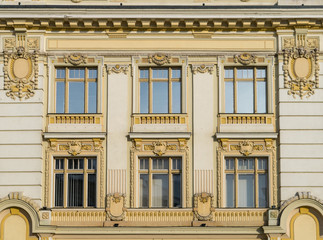 Obraz premium The Baroque style architectural elements of the City Hall of Sibiu, Romania