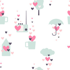 Valentine's day vector  seamless pattern