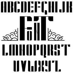 vector english font with monogram