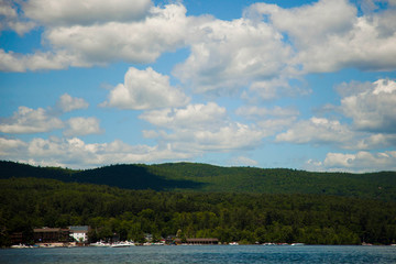 landscape with lake and clouds