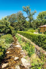 Obraz premium Mountains in the peaks of Europe in the north of Spain in the province of Asturias on a sunny day.