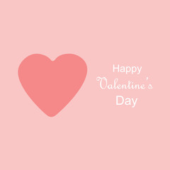 Happy valentine's day greeting card with heart, vector illustration.