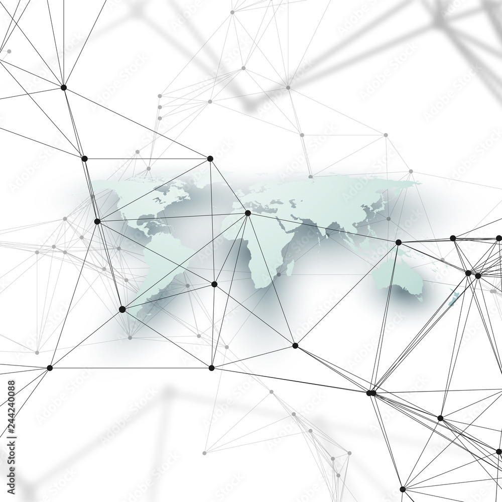 Poster abstract futuristic network shapes. high tech background, connecting lines and dots, polygonal linea