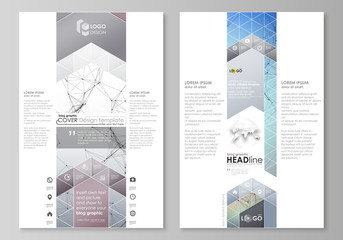 Blog graphic business templates. Page website design template, easy editable abstract vector layout. Compounds lines and dots. Big data visualization in minimal style. Graphic communication background