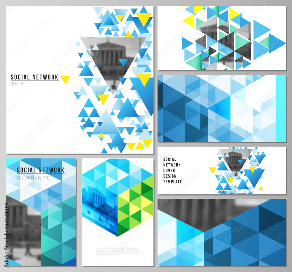 Poster the minimalistic abstract vector illustration of the editable layouts of modern social network mocku