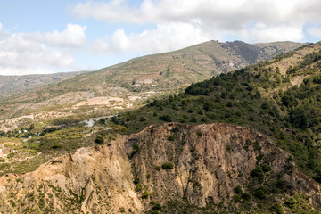 Fototapeta na wymiar Sierra Nevada mountains in the Spanish province of Granada on a cloudy day
