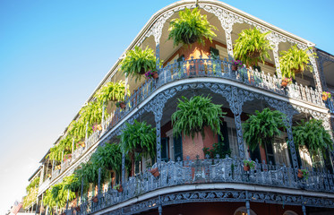 Beautiful building in the French Quarter of New Orleans, Louisiana