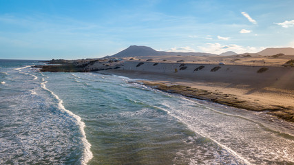 Fototapeta na wymiar aerial view of Moro beach, Fuerteventura