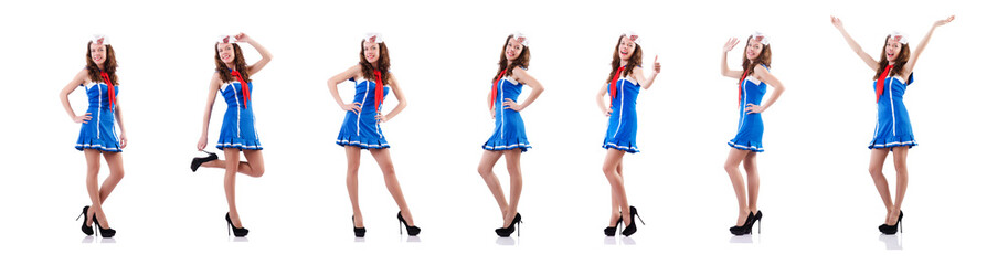 Woman sailor in marine concept