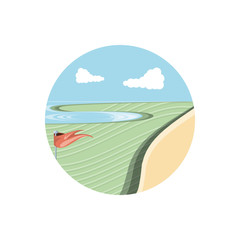 Obraz na płótnie Canvas circular frame with field golf