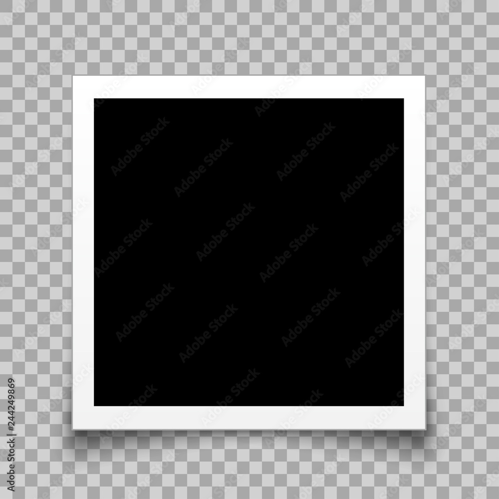 Poster empty black photo frame - stock vector