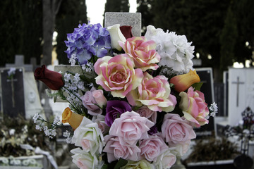 Flowers in cemetery