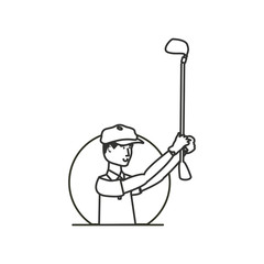 golfer with stick golf avatar character