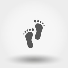 Bare feet baby. Icon. Vector. Silhouette. Flat design