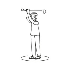 golfer with stick golf avatar character