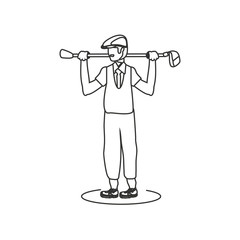 golfer with stick golf avatar character
