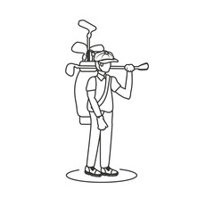 golfer with sticks golf avatar character