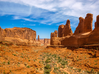 Great red rocks of Arches National Park, Utah