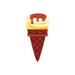 delicious ice cream in cone
