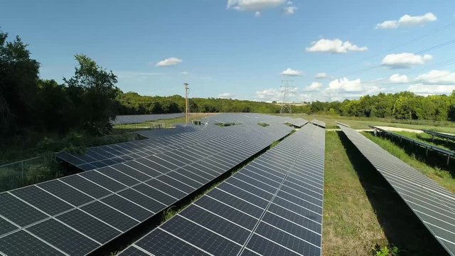 Solar Panels Collect Alternative Energy Aerial